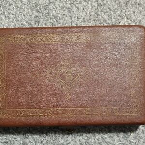 Vintage Brown Leather Jewelry Box